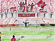 Desenho - Diseño - Arte - Dibujo de la Barra: Disturbio Rojo Bogotá • Club: América de Cáli • País: Colombia