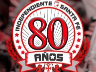 Desenho - Diseño - Arte - "INDEPENDIENTE SANTA FE 80 AÑOS DE GRANDEZA." Dibujo de la Barra: La Guardia Albi Roja Sur • Club: Independiente Santa Fe