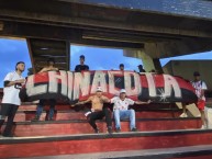 Trapo - Bandeira - Faixa - Telón - "Frente de la filial Chinácota - La Banda del Indio." Trapo de la Barra: La Banda del Indio • Club: Cúcuta • País: Colombia