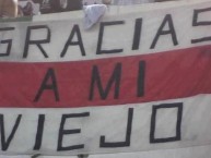 Trapo - Bandeira - Faixa - Telón - "Gracias a mi viejo" Trapo de la Barra: Los Borrachos del Tablón • Club: River Plate • País: Argentina