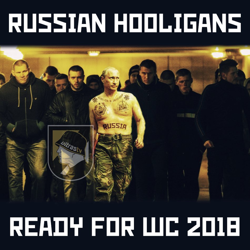 Primera línea de los hooligans rusos jajajajaja